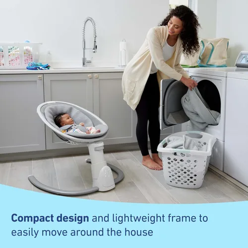 Vista 4 de Graco Soothe 'n Sway - Columpio Bluetooth 3 en 1 para bebé, crece con tu hijo, múltiples ajustes relajantes y conectividad Bluetooth