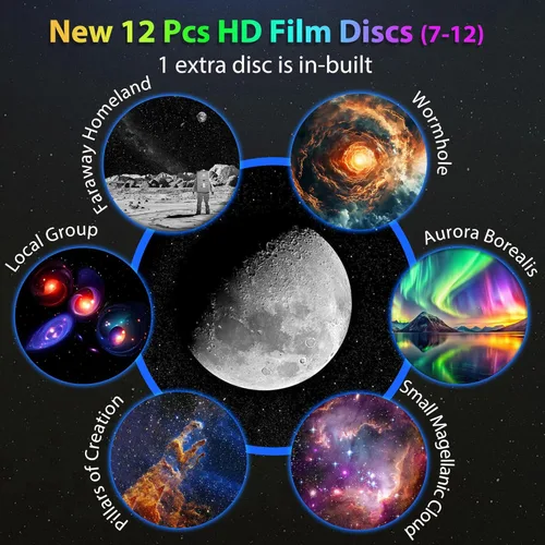 Vista 3 de Proyector de Galaxia para Dormitorio, Proyector de Estrellas 12 en 1, Luz Nocturna, Altavoz Bluetooth, Proyector de Planetario con 15 Efectos