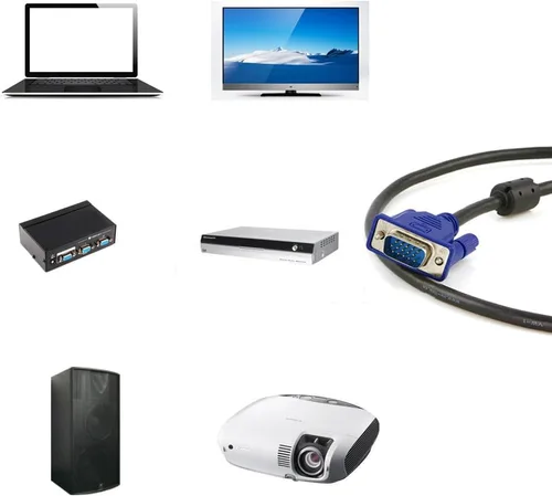 Vista 2 de VGA, VGA-VGA estándar de 15 pines VGA macho a VGA macho, 4.8 pies (3+5)