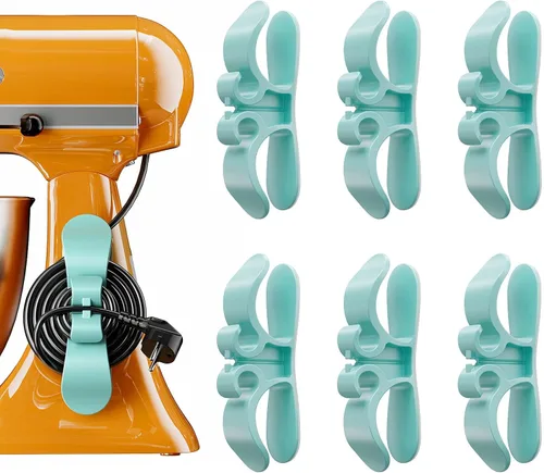 6 PCS Cord Organizer for Appliances, Upgraded Kitchen Appliance Cord Organizer Stick On Appliance Wire Organizer Wire Wrap for Kitchen Appliances