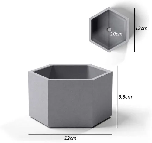 Vista 2 de NICOLE Molde de silicona para maceta, moldes de cemento para cenicero, moldes para plantas suculentas