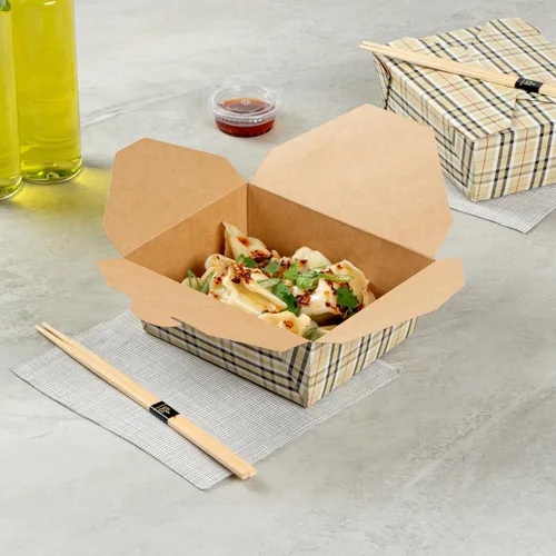 Vista 332 de Restaurantware Bio Tek - Cajas para llevar de 30 onzas, 200 loncheras para llevar, cierre de tabulación, resistentes al calor, desechables, de papel