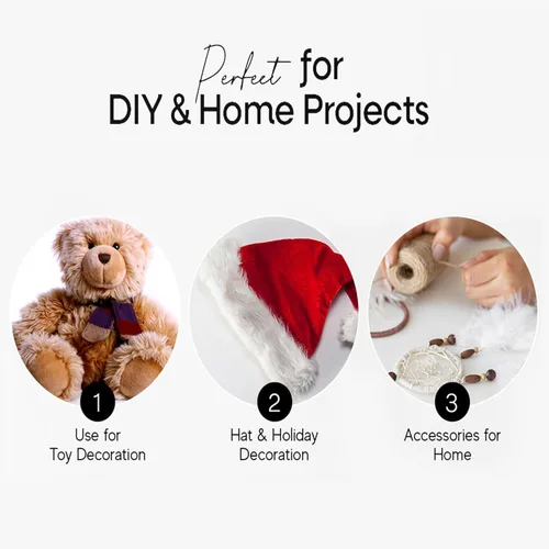 Vista 30 de FabricLA - Tela de piel sintética peluda cuadrada - 4" X 4" pulgadas precortada - Use tela de piel sintética para manualidades DIY, accesorio