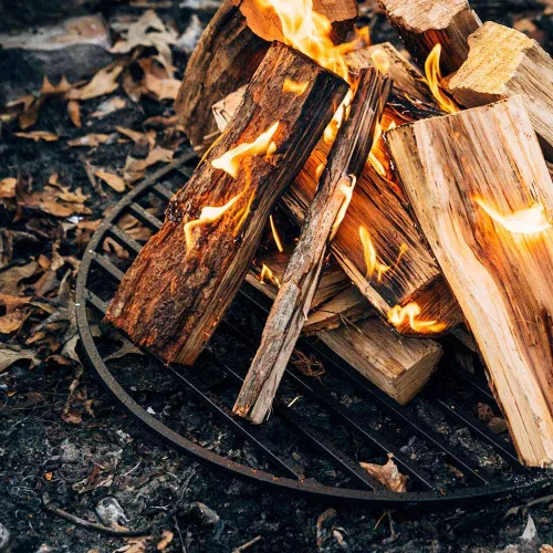 Vista 3 de TITAN GREAT OUTDOORS Rejilla redonda para fogatas de ceniza y brasa, resistente, de acero de 1/2 pulgada, elevada, para leña, para chimeneas