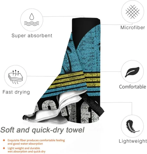 Vista 3 de Bahamas - Toalla de playa con toalla, 31.5 x 63 pulgadas, toallas de playa de microfibra suave, de secado rápido, absorbentes, sin arena, manta