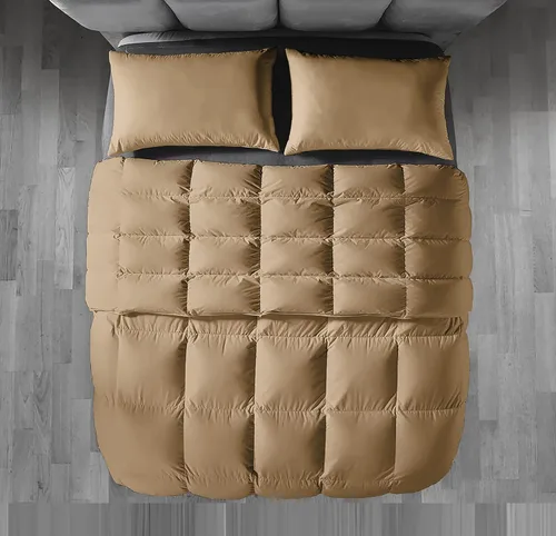PURE ECO 100% algodón egipcio con 600 hilos, 300 GSM, edredón de 3 piezas con 2 fundas de almohada para todas las estaciones, extra suave, lujoso,