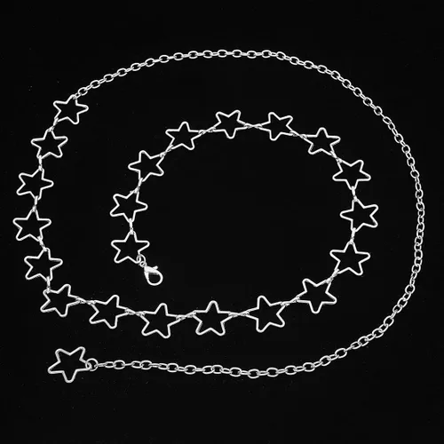 Vista 4 de HIQUACC Cinturón de cadena de cintura con borla larga para mujer, joyería corporal ajustable, cadena de vientre para vestido