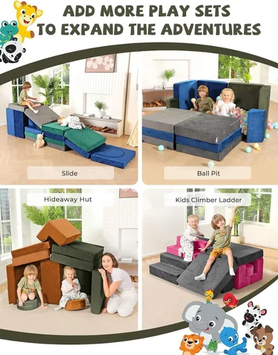 Vista 5 de Sofá modular de juegos para niños, K12 320+sofá convertible de espuma para niños y niñas, versátil sofá de juegos para niños y niñas, sofá modular