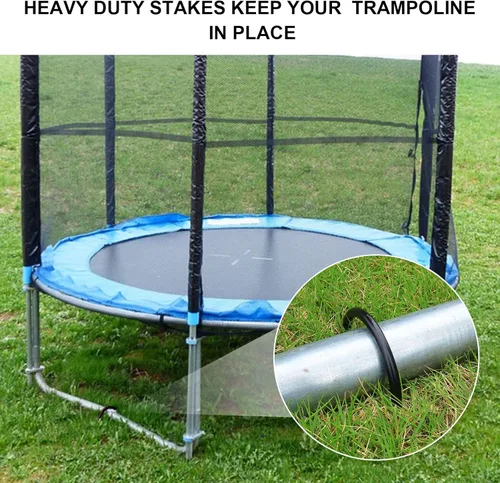 Vista 3 de Accesorios para trampolín de 12 pulgadas, estacas para trampolines, anclajes para trampolín de servicio pesado tipo U para viento fuerte, accesorios