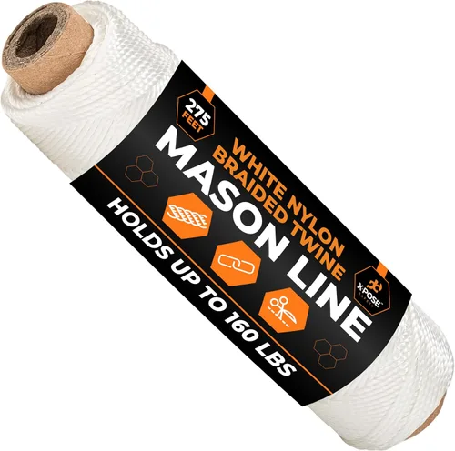 Vista 11 de Xpose Safety Green Mason Line String - Cuerda de nailon trenzado #18 - Línea de construcción duradera de 275 pies para herramientas de mampostería