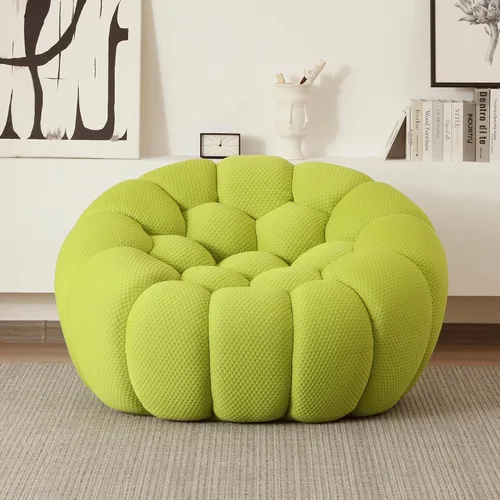 Vista 19 de JACH Juego de sofá curvado de burbujas, cómodo sofá tapizado, tela de malla 3D en forma de panal moderno para sala de estar, apartamento