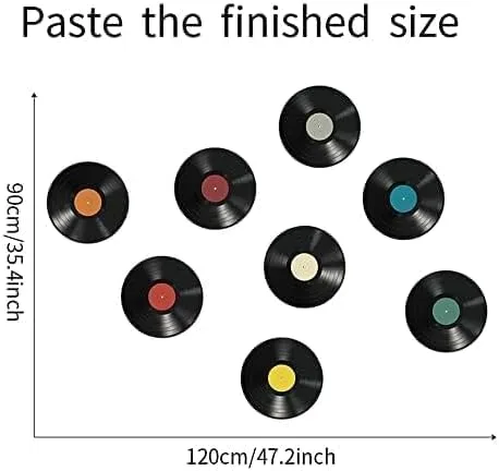 Vista 8 de WrtmyR 8 discos de vinilo en blanco para decoración de pared, kit de collage de pared de 9 pulgadas, imágenes estéticas, pósteres de cubierta