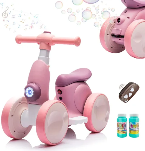Vista 8 de JoyRydz Bicicleta de Equilibrio Eléctrica de 6V para Bebés con Máquina de Burbujas, Bicicleta de Equilibrio para Niños de 4 en 1 con Control Remoto