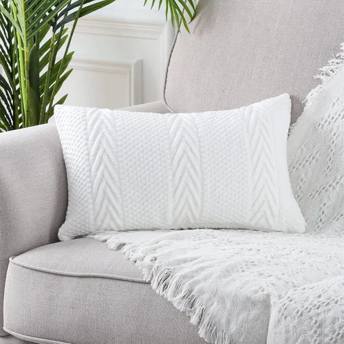 Vista 9 de MANDIOO Fundas de almohada decorativas de punto de algodón, suaves y acogedoras, fundas de cojín para exteriores, fundas de almohada modernas