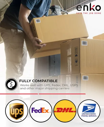 Vista 5 de enKo (48 rollos, 36.000 etiquetas) 4 x 2 pulgadas, código de barras de envío directo de dirección térmica FBA Pegatinas FN SKU para Zebra, Eltron