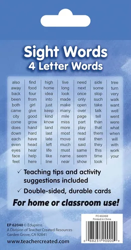 Vista 6 de Teacher Created Resources Tarjetas Flash de Palabras a la Vista - Palabras de 4 Letras