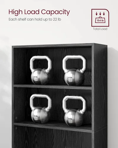 Vista 9 de VASAGLE CUSTOS Collection - Bookshelf, 6-Tier Bookcase, Book Shelf, Open Storage Shelf, 9.4 x 23.6 x 63.3 Inches, for Living Room, Home Office