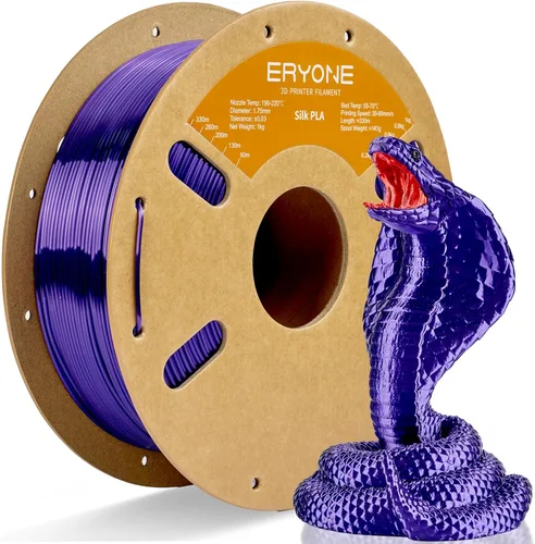 Vista 128 de ERYONE Filamento de ácido poliláctico (PLA) de seda para impresora 3D, de 1.75 mm +/- 0.03 mm, carrete de 1 kg (2.2 libras), verde esmeralda seda