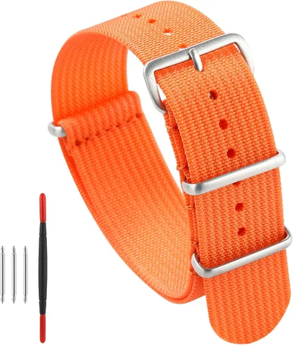 Correa de reloj de 0.709 in, 0.787 in y 0.866 in con hebilla de acero inoxidable, correa de reloj de nailon impermeable para hombres y mujeres