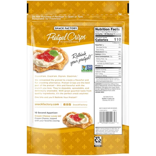 Vista 4 de Snack Factory Pretzel Crisps Galletas de pretzel de brioche, bolsa de 7.2 onzas