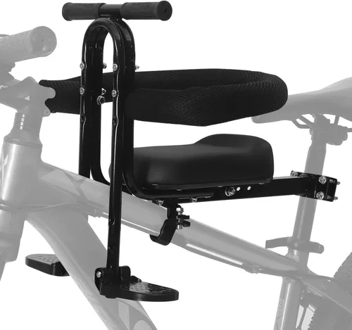 Asiento de bicicleta para niños montado en la parte delantera y asiento de bicicleta para niños del manillar con barandilla desmontable montado en