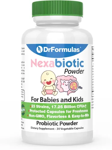 DrFormulas Nexabiotic - Probiótico en polvo para bebés, bebés y niños probióticos con Saccharomyces Boulardii, L. Acidophilus, B. Infantis Better