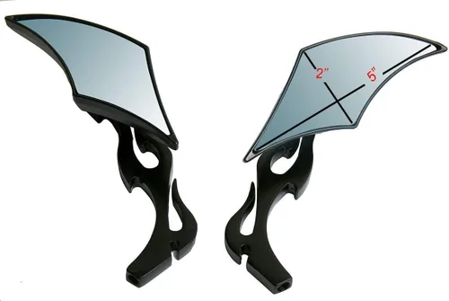 Vista 4 de 1 par de espejos pequeños de motocicleta con diamantes negros compatibles con Harley-Davidson Dyna Street Bob FXDB 2009