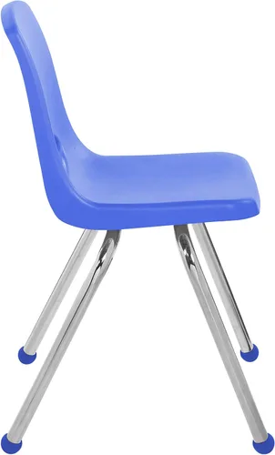 Vista 10 de Factory Direct Partners 10367-BL Silla escolar apilable de 16 pulgadas, asiento apilable para estudiantes con patas de acero cromado y rodamientos