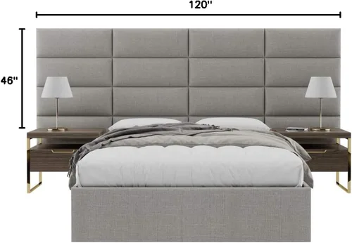 Vista 87 de Vänt - Paneles tapizados de cabecera para montar en la pared, diseño Isabelle, 60 x 23 pulgadas, configuración de 4 paneles individuales