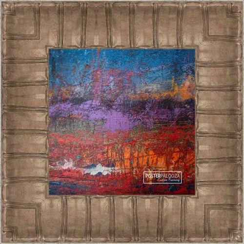 Vista 2 de Poster Palooza 5x5 Inch Ornate Antique Silver Complete Wood Square Picture Frame with UV Acrylic Plexiglass, Foam Board Backing & Hardware Included