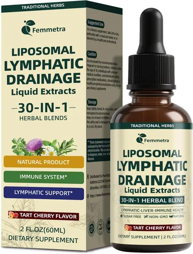 Liposomal Lymphatic Drainage Supplements with 30-in-1 Herbal Blend