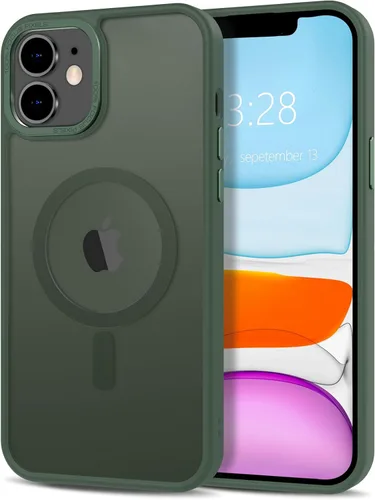Vista 119 de Anuck - Funda magnética para iPhone 11 compatible con MagSafe, carcasa trasera mate translúcida dura, borde de TPU, delgada, resistente a impactos