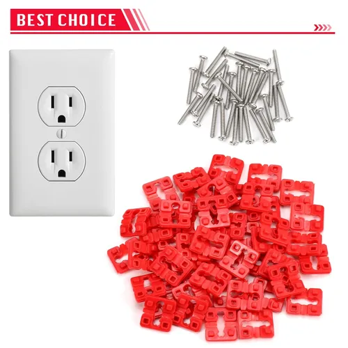 Vista 6 de 48 separadores de interruptor y receptáculo, interruptor de plástico y espaciadores receptivos para caja eléctrica con 30 tornillos inoxidables