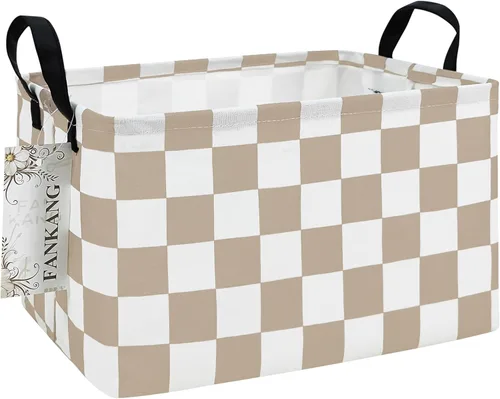 Vista 9 de FANKANG - Cestos de almacenamiento, cesta de lavandería plegable de lona para cuarto infantil con revestimiento impermeable de PE, grandes cestas