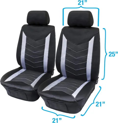 Vista 7 de Eurow Fundas de asiento de vehículo de ajuste universal, material CR repelente al agua, protege los asientos de derrames, sudor y desgaste, ajuste