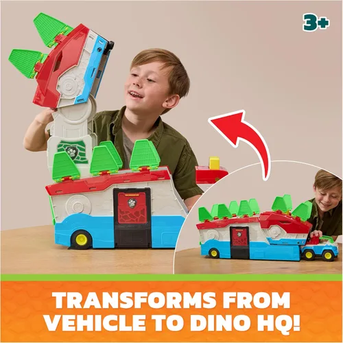 Vista 3 de PAW Patrol: The Dino Movie, Dino Mobile Headquarters, 2-in-1 Playset