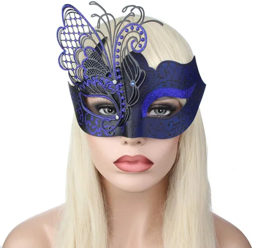 Vista 3 de IETANG - Antifaces venecianos para parejas, baile de máscaras, accesorios de disfraz o fiesta, 1 par