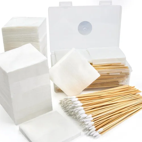 Suministros de limpieza de armas PINGMIC - Juego de parches de limpieza de armas y hisopos de algodón largos, hisopos de algodón de 15 cm, paño sin