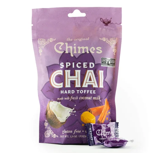 Vista 4 de Chimes Caramelos duros de caramelo Chai con especias de coco (paquete de 2)