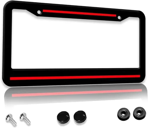 Vista 8 de Marco de placa de matrícula de bandera americana negra para mujeres y hombres 1 pieza, cubierta de placa de matrícula de aluminio personalizada