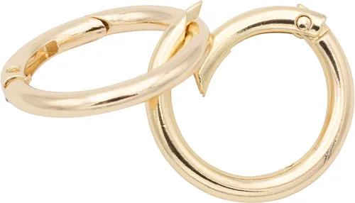 Vista 3 de JWBIZ 15 anillos tóricas de resorte gatillo con clip de mosquetón redondo para llaveros, hebilla, bolsas, monederos, Oro
