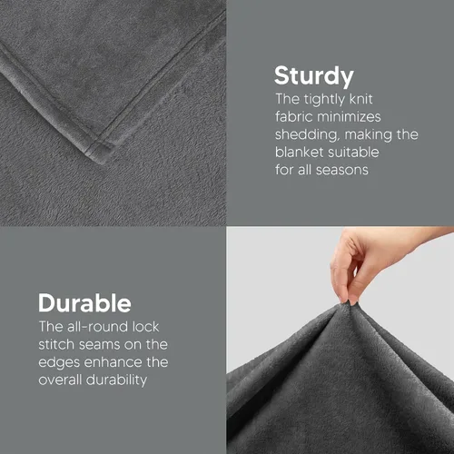 Vista 121 de Utopia Bedding - Manta de vellón de lujo, mullida, antiestática; manta de suave microfibra de 8.8 oz/yd² (300 g/m²) para sofá y cama; tamaño Gris