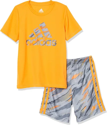 adidas Conjunto corto de camuflaje tigre de 2 piezas para niños Orange Rush Naranja