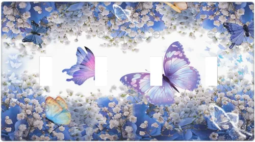 Vista 44 de Cubiertas de Placa de Pared Dúplex Individual Bosque Otoñal Hojas de Arce, Cubierta de Interruptor de Luz 1 Gang, Placa de Salida Decorativa