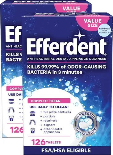 Vista 14 de Efferdent - Tabletas de limpieza dental, completamente limpio, 102 tabletas