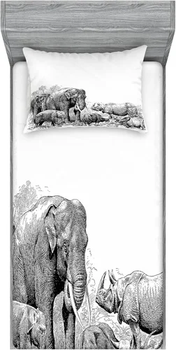 Vista 99 de Ambesonne Island Map - Juego de sábanas bajeras y fundas de almohada, mapa del tesoro súper detallado, diseño de piratas rústicos grungy, tema