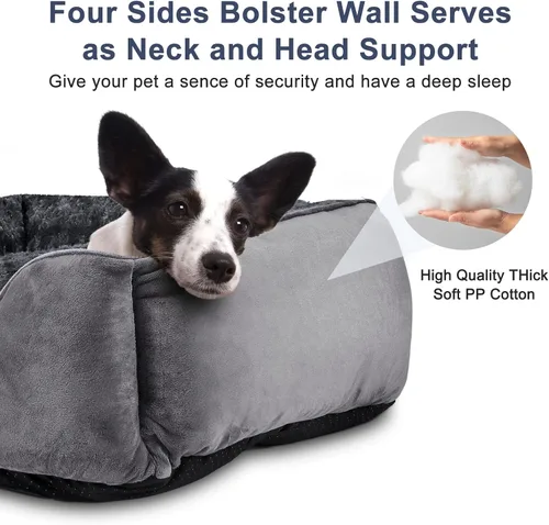 Vista 2 de JOEJOY - Cama rectangular para perros grandes, medianos y pequeños - Cama de sofá ortopédica lavable, suave y transpirable, para cachorros