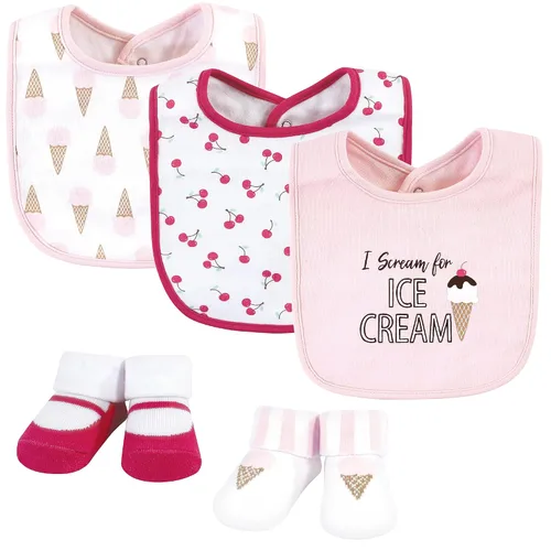 Vista 71 de Hudson Baby Conjunto de babero y calcetines unisex de algodón para bebé, Tamaño único
