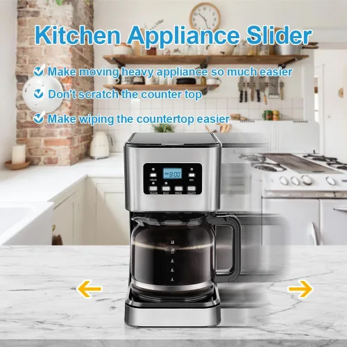 Vista 2 de Deslizadores de electrodomésticos de cocina, 16 piezas autoadhesivas para electrodomésticos pequeños, fáciles de mover y ahorrar espacio, accesorios