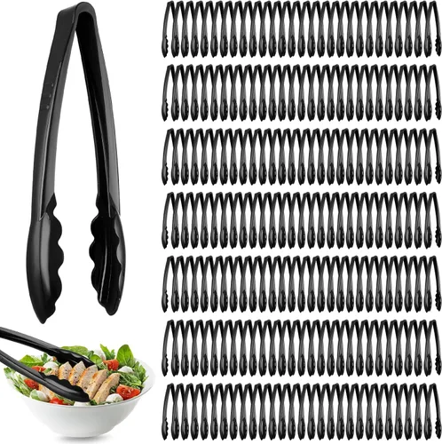 Vista 13 de Tessco for you 25 pinzas de plástico para servir a granel, pinzas desechables de plástico de 9 pulgadas, pinzas de ensalada resistentes para cocina